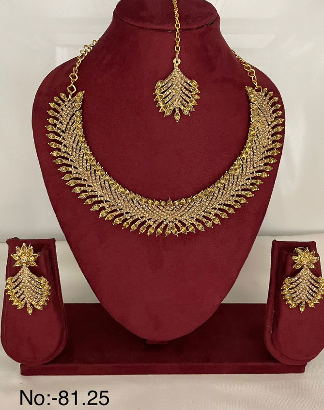 Nr Diamond Necklace Mang tikka With Earring Catalog
